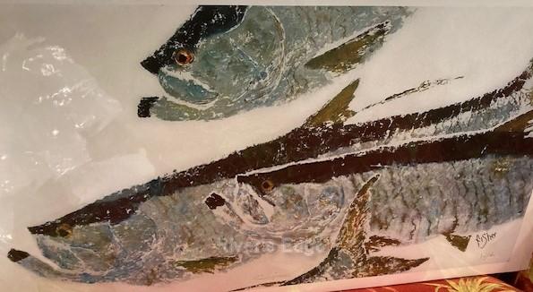 Schooling Tarpon $110 by Fred Fisher
